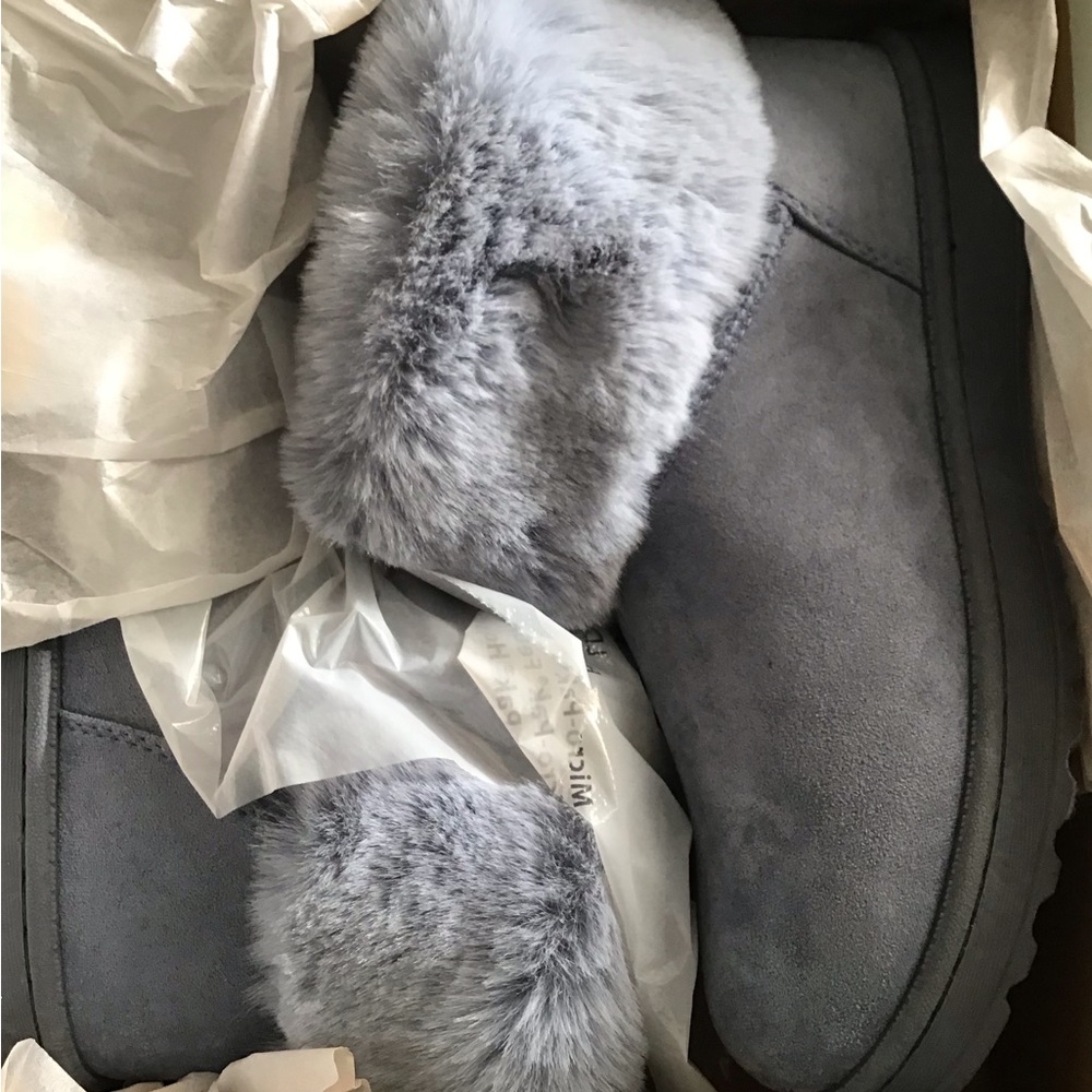 Blue Fur-Lined Boots - Picture 3 of 7